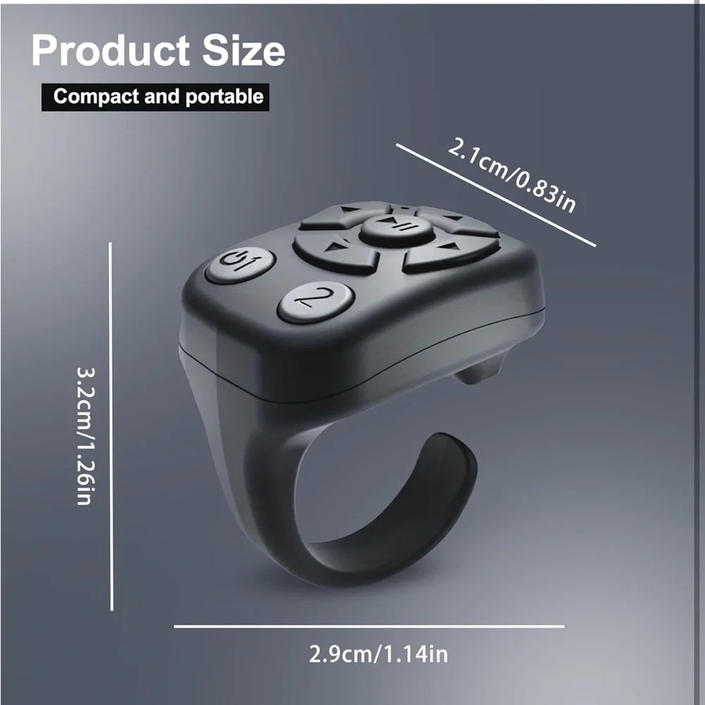 Black and Pink Bluetooth Remote Control Ring